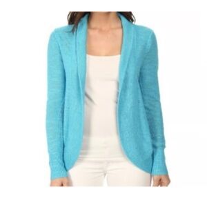 Lilly Pulitzer Women's Amalie Open Front Cardigan Sweater Aqua Blue Small